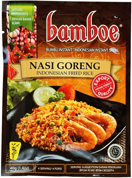 bamboe NASI GORENG バンブー ナシゴレンの素(ピリ辛チャーハンの素) 40g (1袋3~4人前) インドネシア料理 HALAL認証