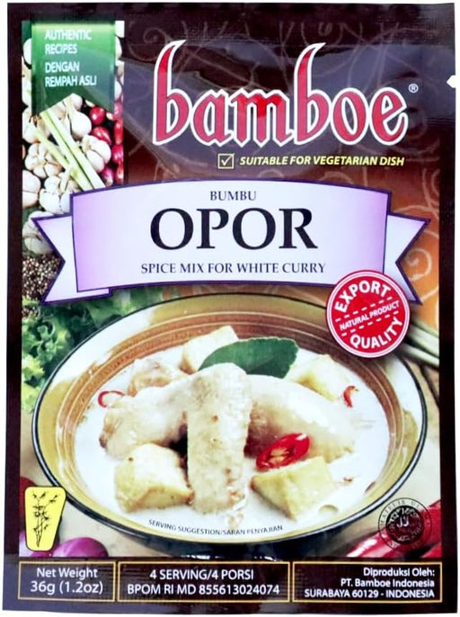 bamboe OPOR バンブー オポールの素(ホワイトカレーの素) 36g (1袋3~4人前) インドネシア料理 HALAL認証
