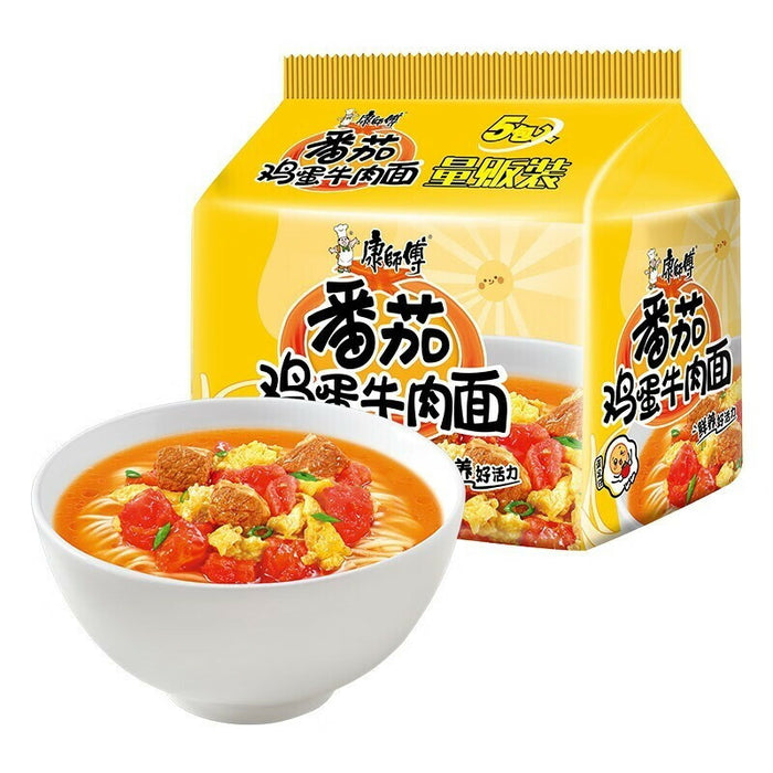 康師傅 番茄鶏蛋牛肉麺 1袋(115g×5個)