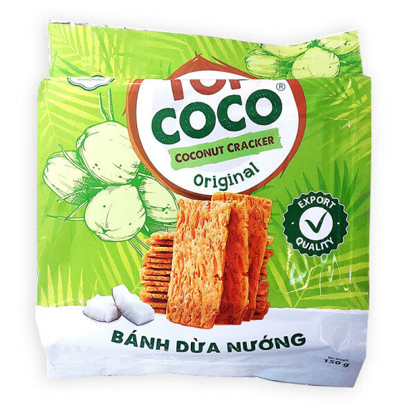 BANH DUA NUONG TOP COCO ココナッツクラッカー オリジナル味 150g 個包装 グルテンフリー 遺伝子組み換え無し 保存料無し ノンコレステロール