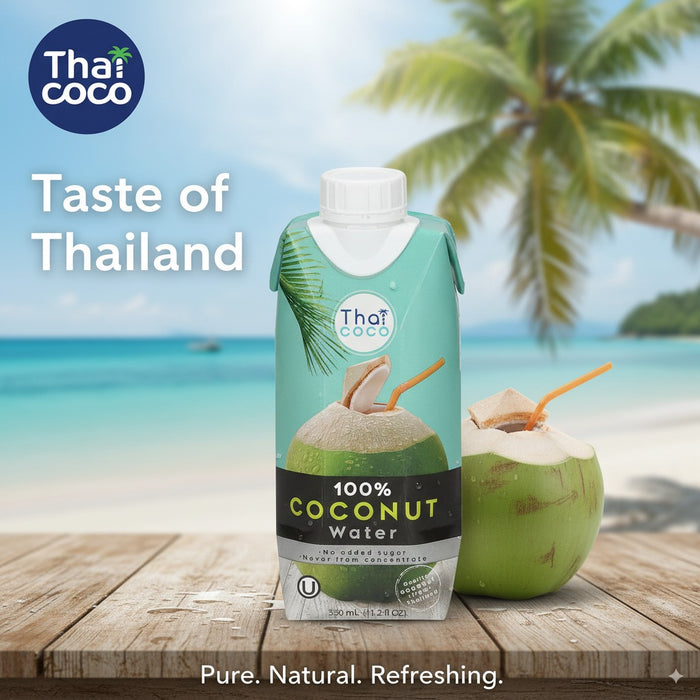 【完全無添加】タイココ 100%ココナッツウォーター 330ml×12本 保存料･着色料0 カロリーオフ