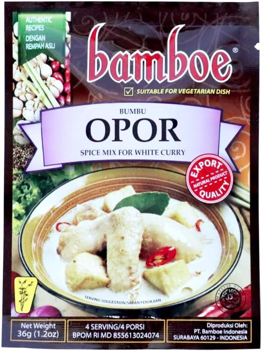 bamboe OPOR バンブー オポールの素(ホワイトカレーの素) 36g (1袋3～4人前) インドネシア料理 HALAL認証