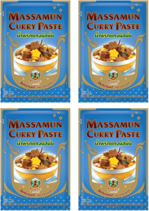 Pantai パンタイ マッサマンカレーペースト 50g×12袋 (1袋4人前) 簡単レシピ付き 保存料・着色料・香料不使用