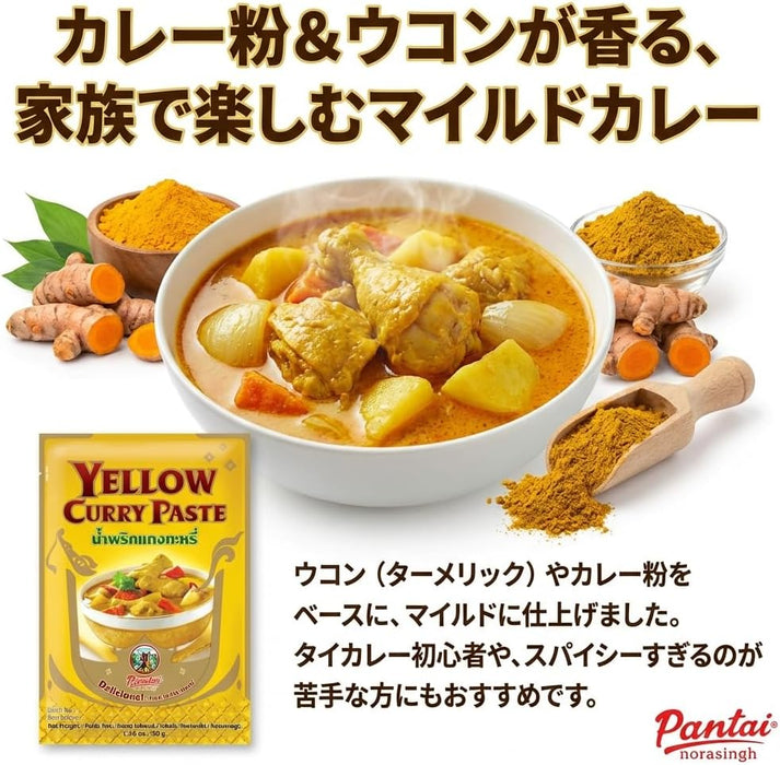 Pantai パンタイ イエローカレーペースト 50g×12袋 (1袋3～4人前) 簡単レシピ付き 保存料・着色料・香料不使用