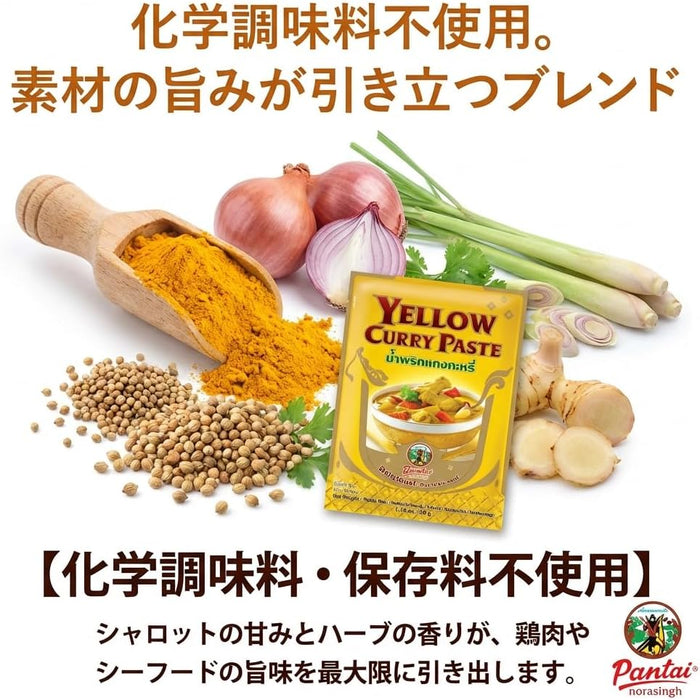 Pantai パンタイ イエローカレーペースト 50g×12袋 (1袋3～4人前) 簡単レシピ付き 保存料・着色料・香料不使用
