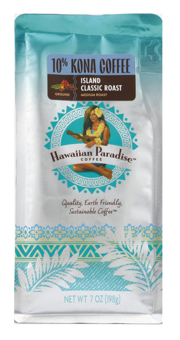 ハワイアンパラダイスコーヒー 10%コナ アイランドクラシックロースト 198g