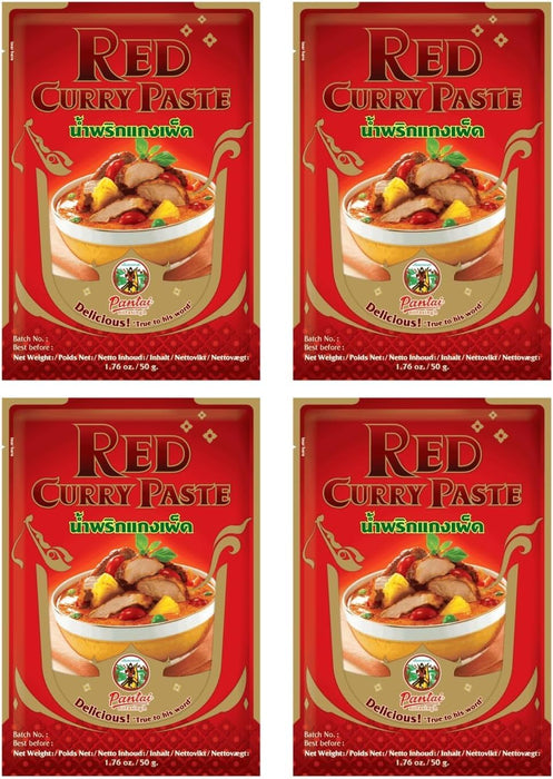 Pantai パンタイ レッドカレーペースト 50g×12袋 (1袋2～3人前) 簡単レシピ付き 保存料・着色料・香料不使用