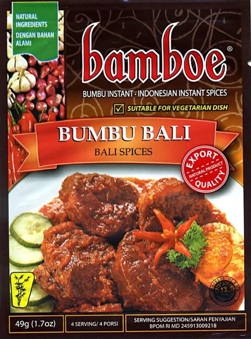 bamboe BUMBU BALI バンブー ブンブバリの素(インドネシア風の炒めソースの素) 49g (1袋3～4人前) インドネシア料理 HALAL認証